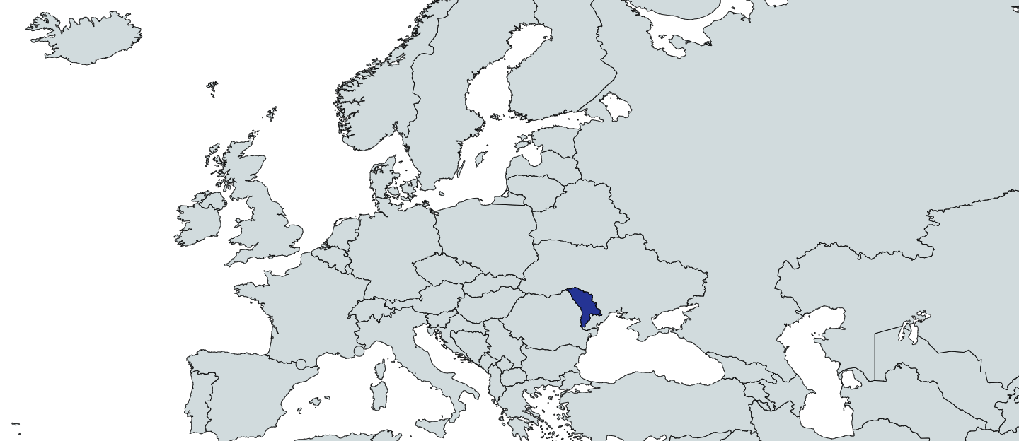 Map Highlighting Moldova