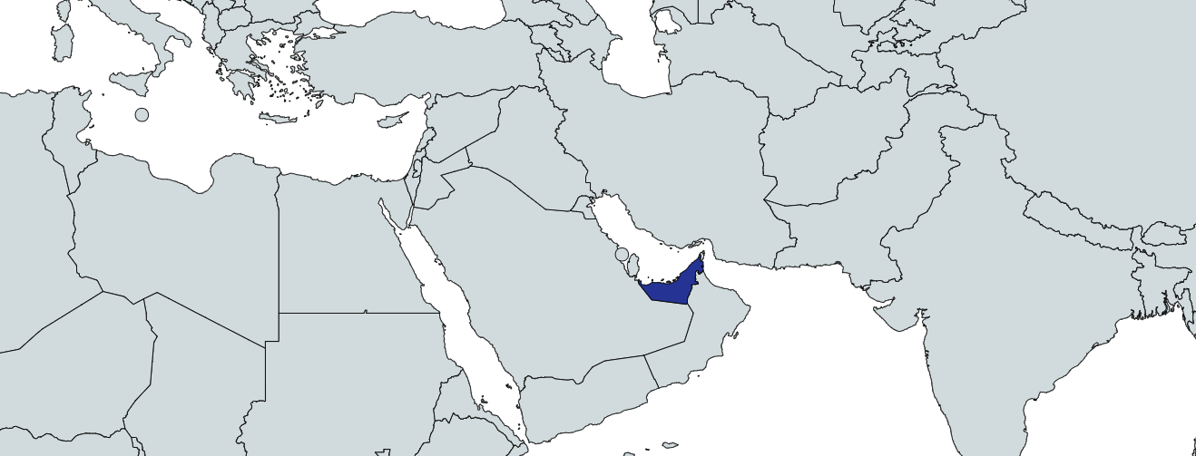Map Highlighting the United Arab Emirates