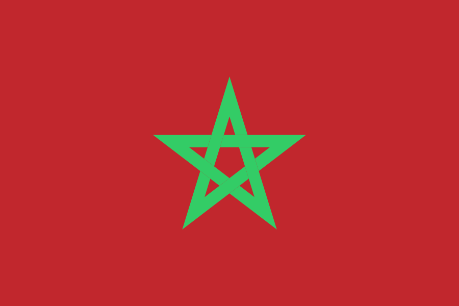 The flag of Morocco. 