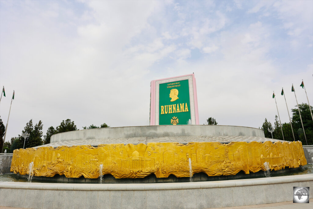 The truly bizarre - Ruhnama Monument - in Ashgabat.