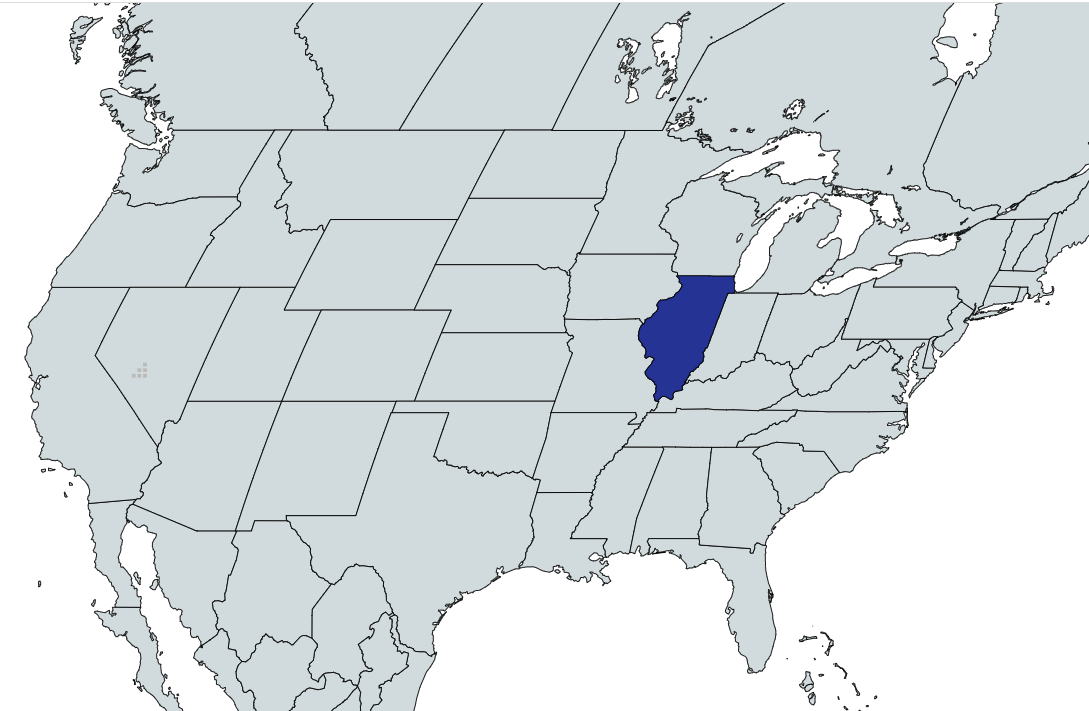 Map Highlighting Illinois