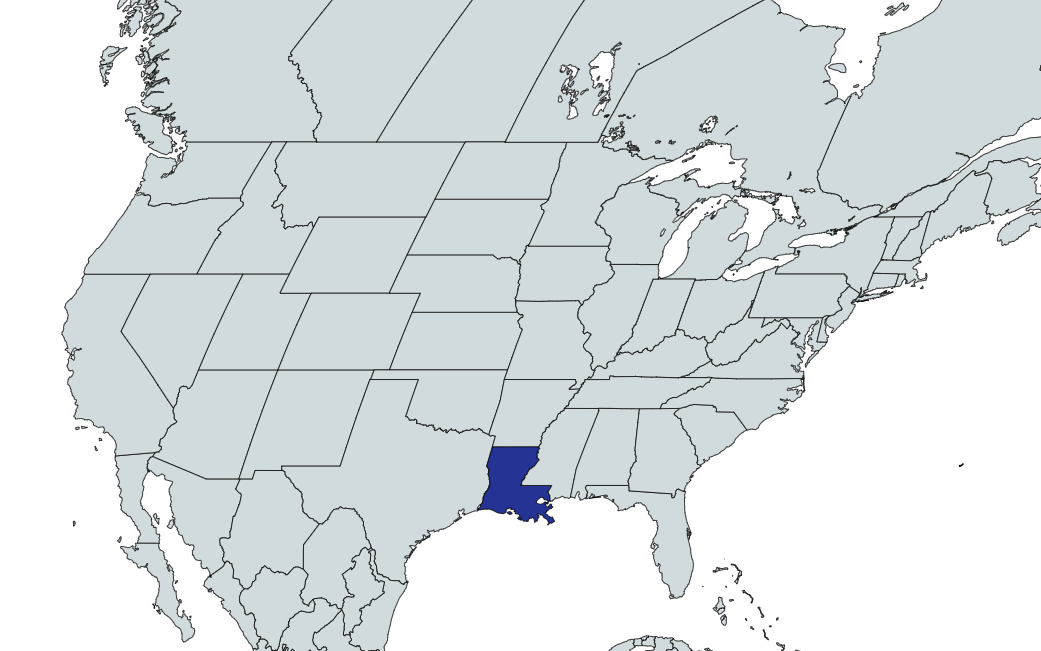 Map Highlighting Louisiana