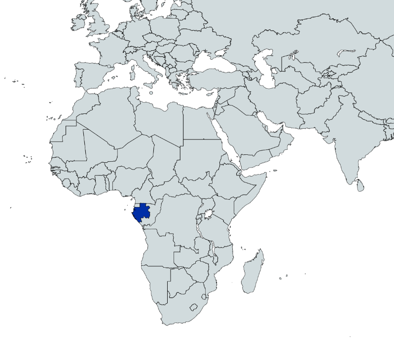 Map highlighting Gabon