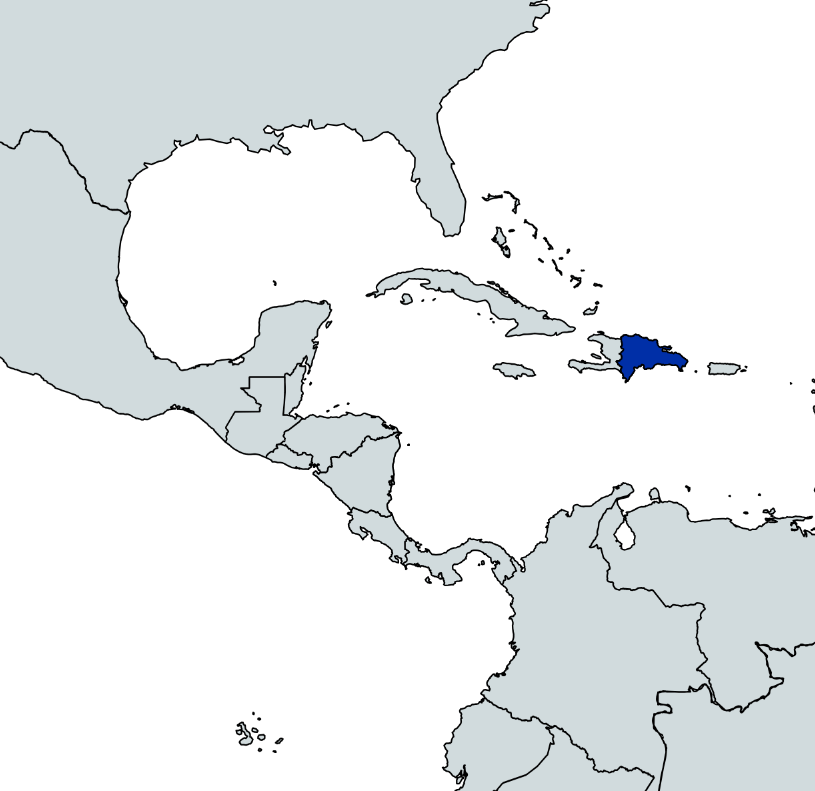 Map highlighting Dominican Republic