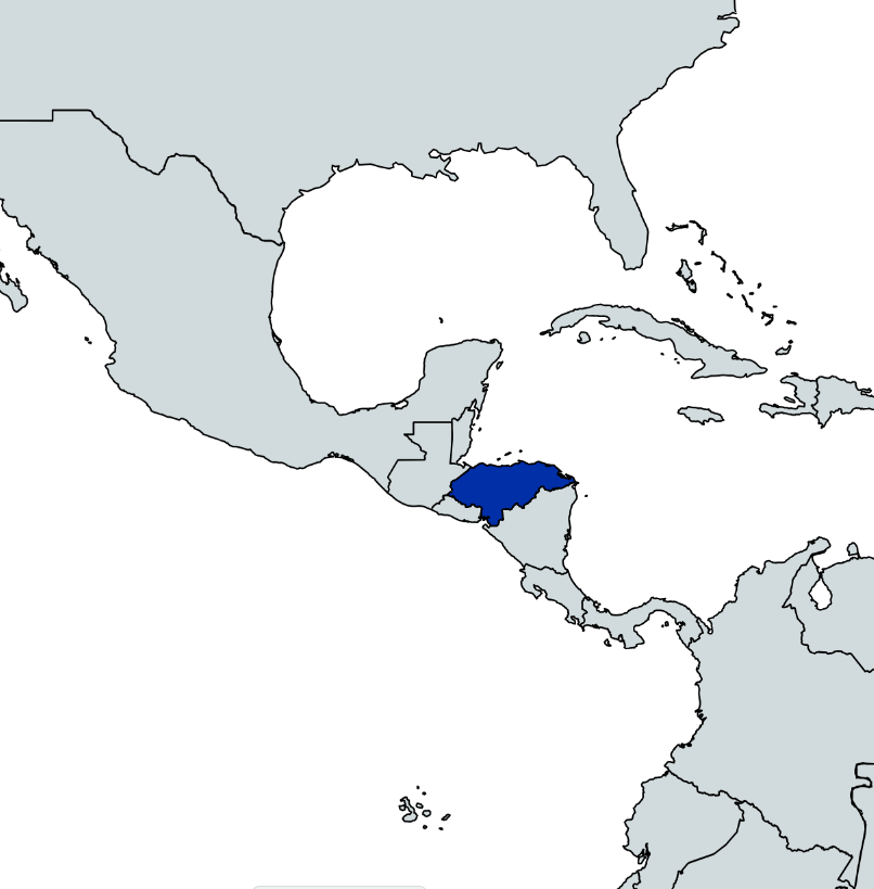 Map highlighting Honduras