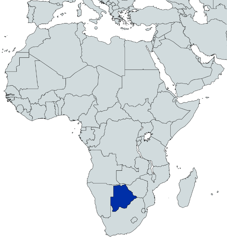 Map highlighting Botswana