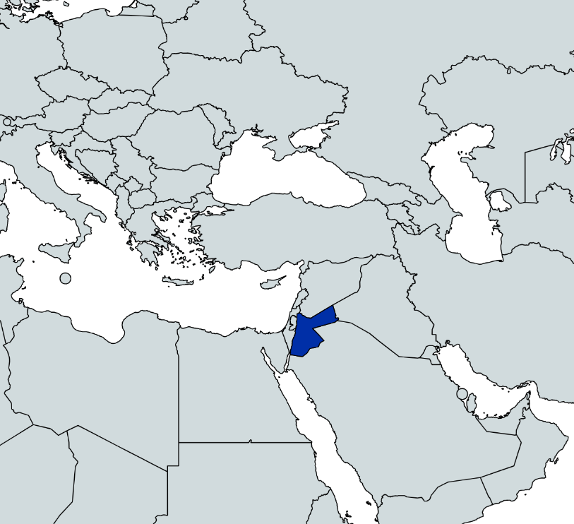 Map highlighting Jordan