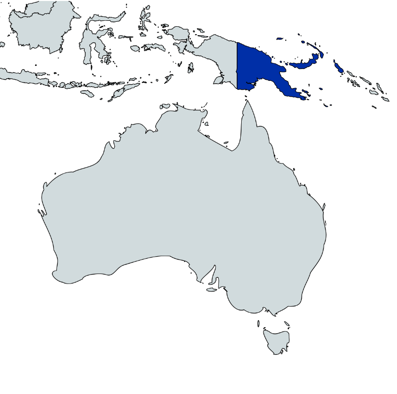Map highlighting Papua New Guinea
