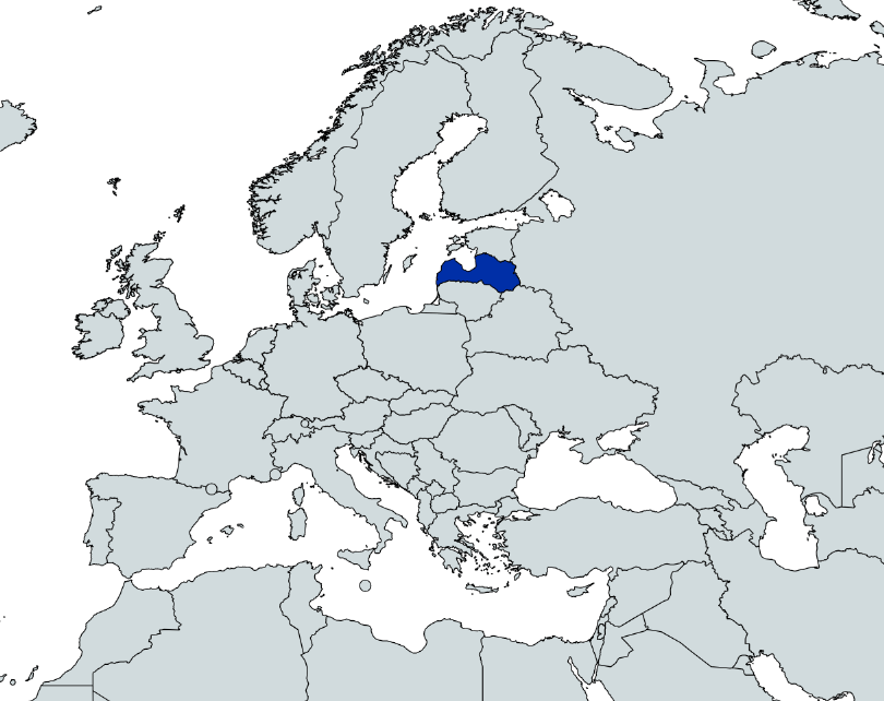 Map highlighting Latvia
