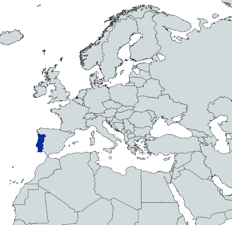 Map highlighting Portugal