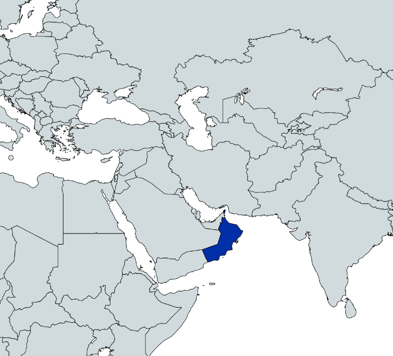 Map highlighting Oman