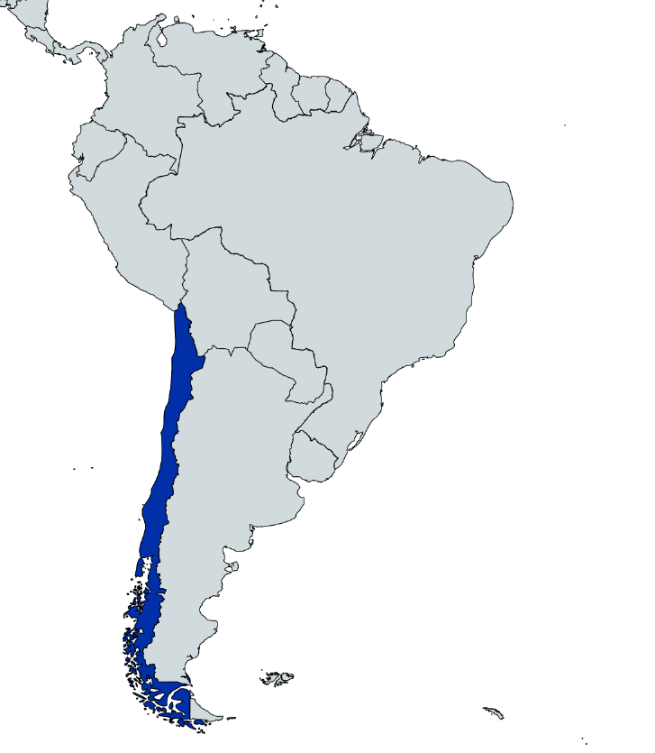 Map highlighting Chile