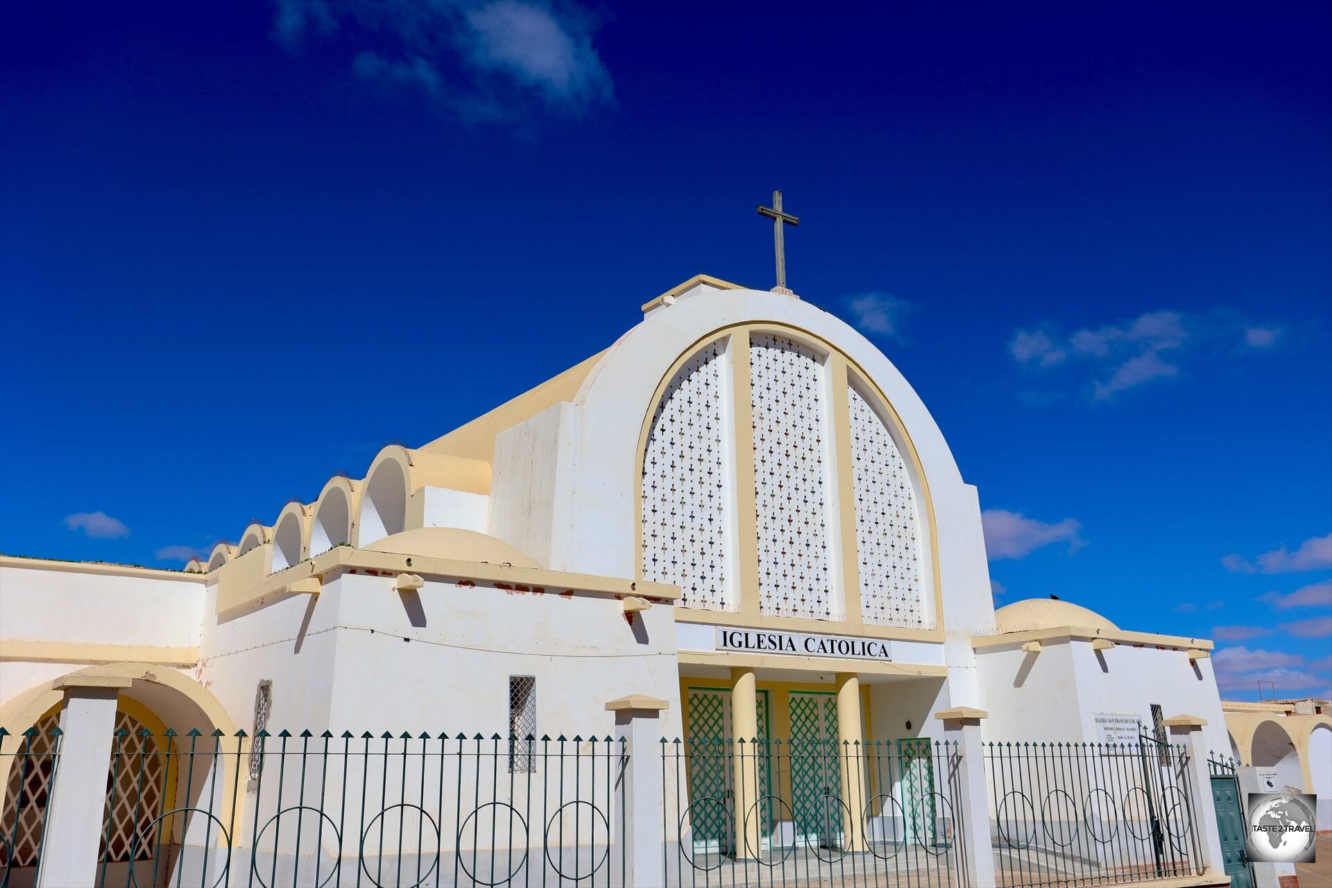 Located in Laayoune, the St. Francis of Assisi Catholic Church was built in 1954, during the Spanish colonial presence in Spanish Sahara.