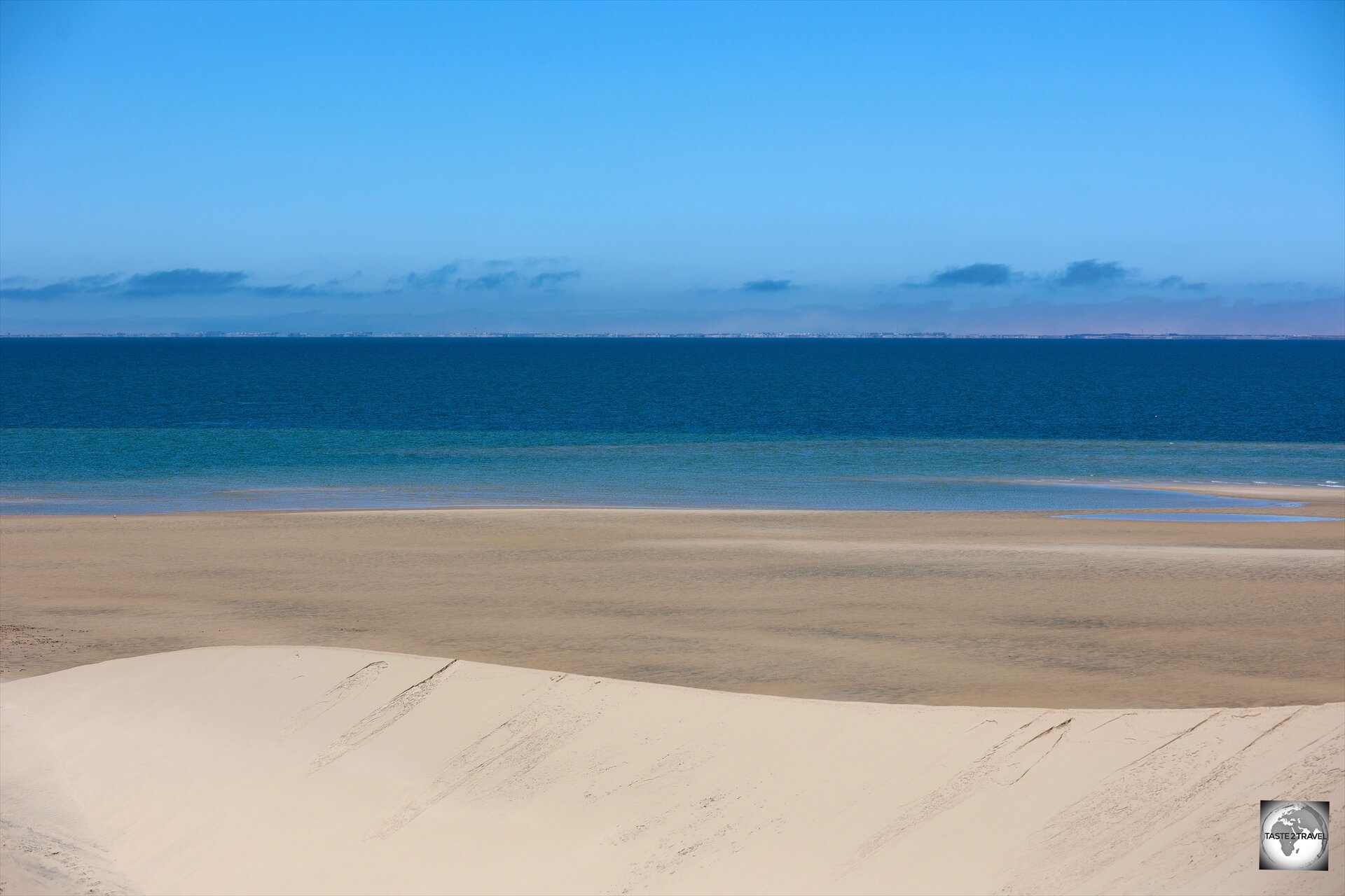 Views of the Atlantic Ocean from the top of the White Dune. 