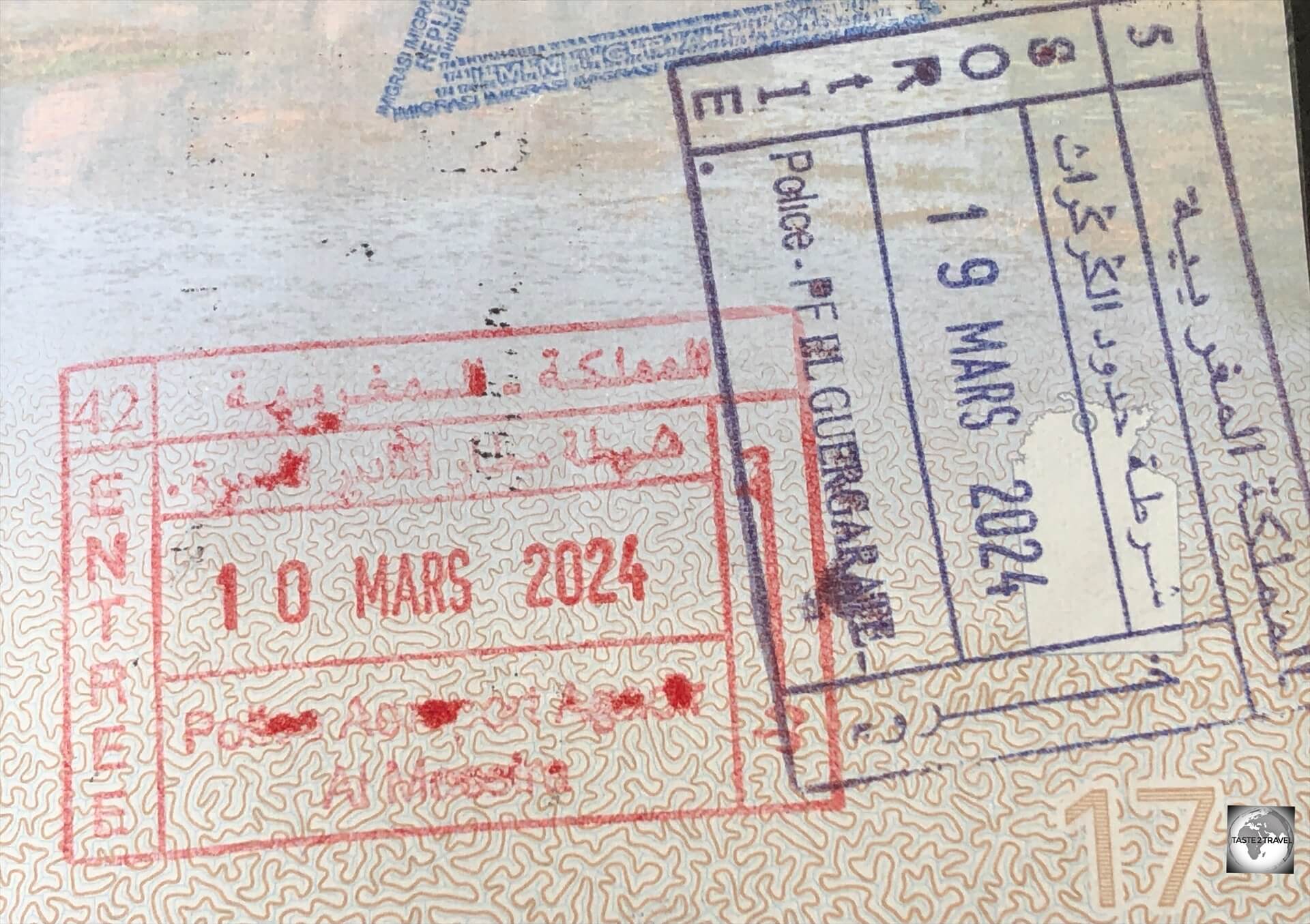 My Moroccan passport stamps. 