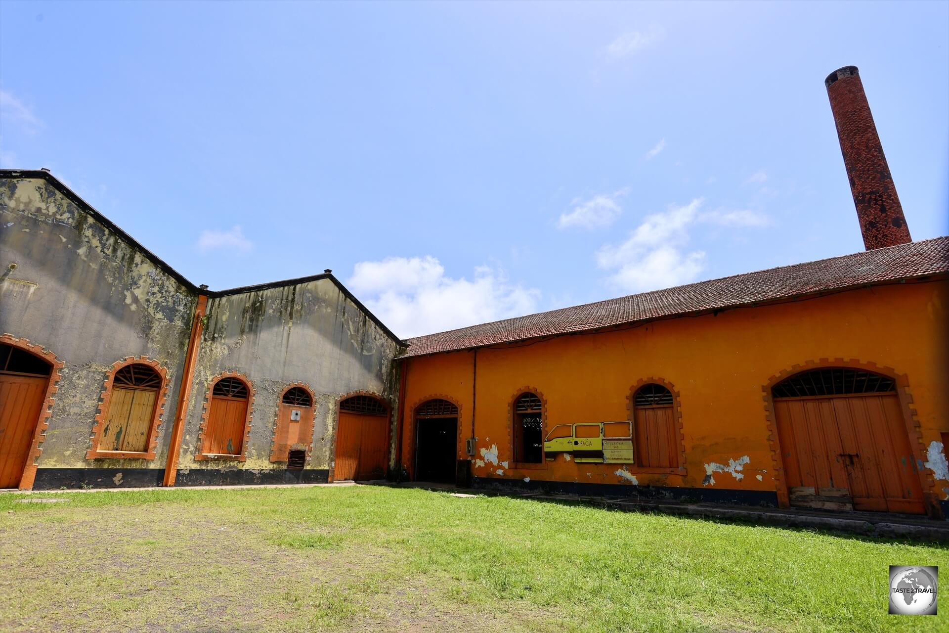 A view of the main production facility at Roça Água Izé which today serves as an art gallery, library and community centre.