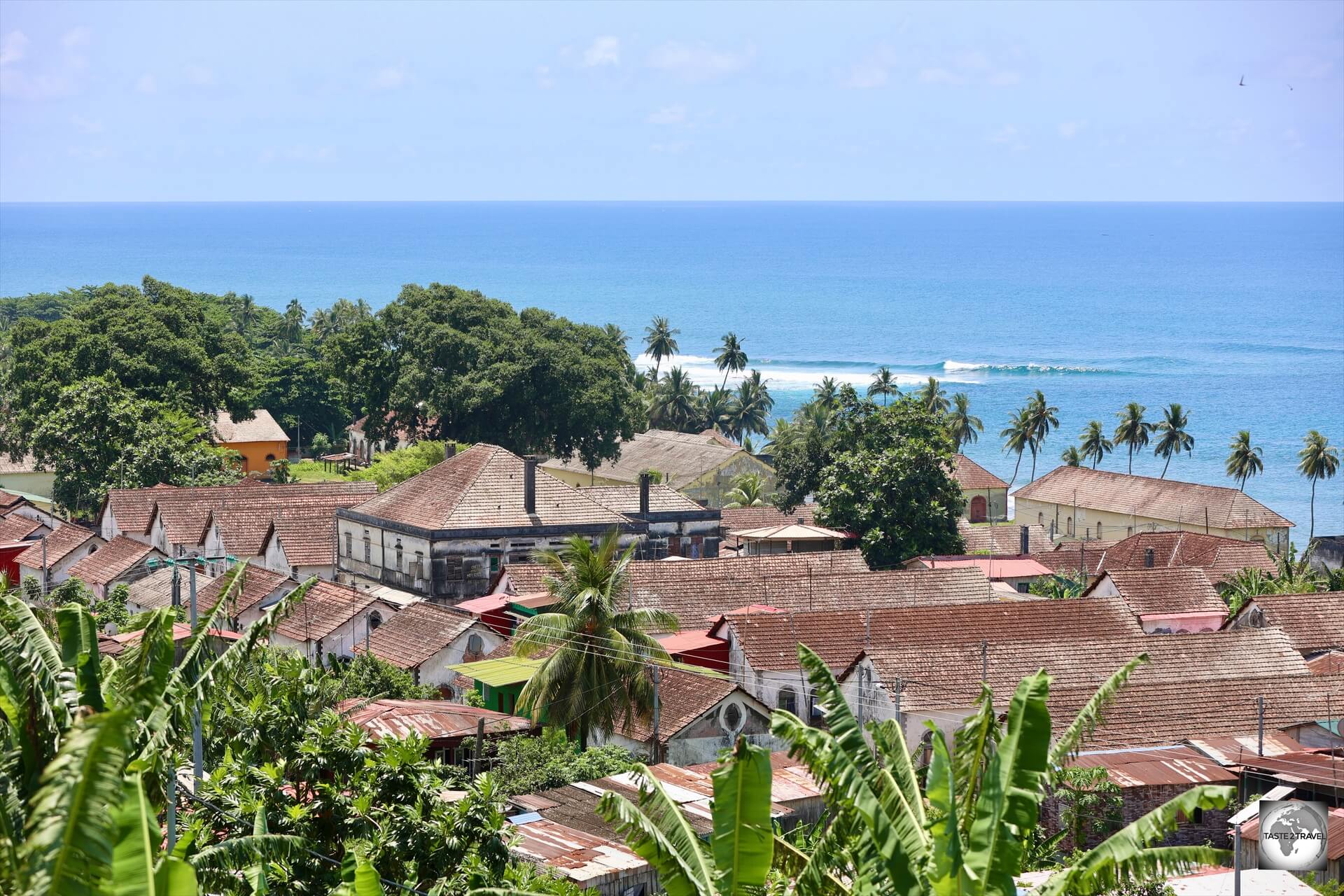 The residential area of <i>Roça de Água Izé</i>, which was once used to house the many thousands of plantation worker's.