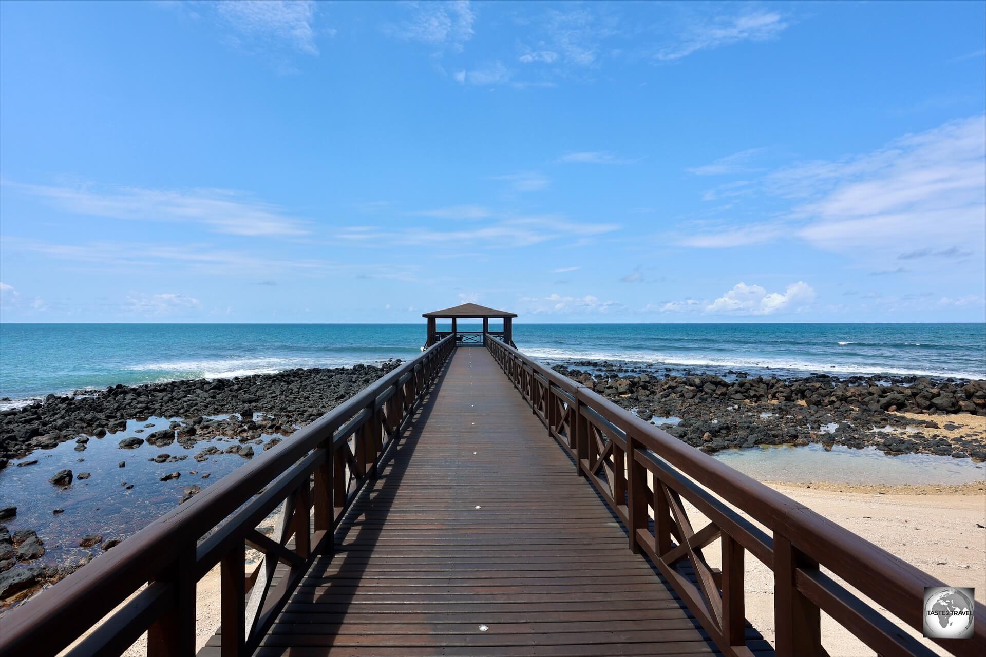 The boardwalk, at the Pestana São Tomé Hotel.