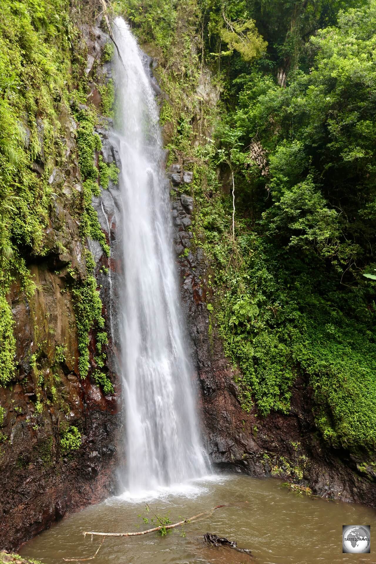 A natural pool at the base of Saint Nicholas Waterfall is an ideal place to cool off. 