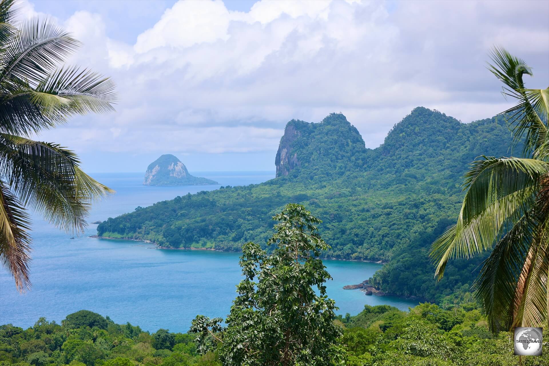 A view of the lush, green Principe Island from the Terreiro Velho plantation.