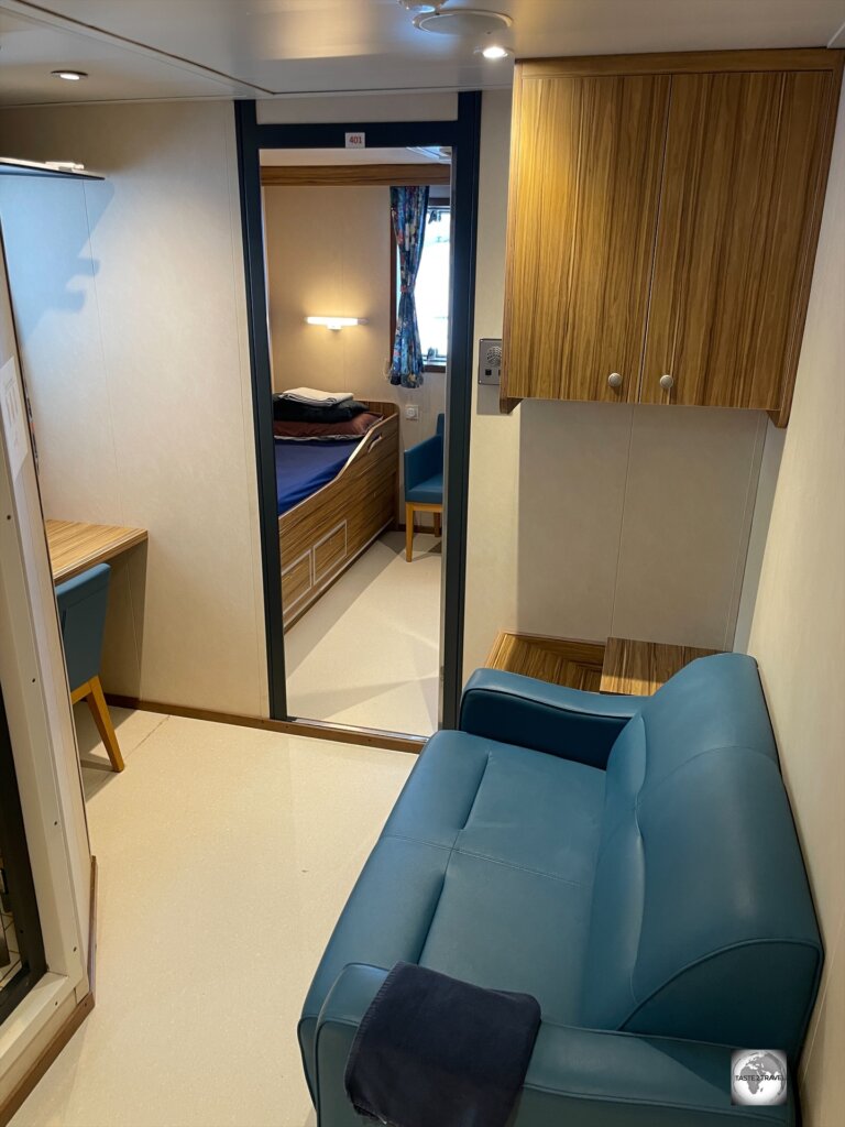 A view of my cabin lounge area on the MV Silver Supporter.