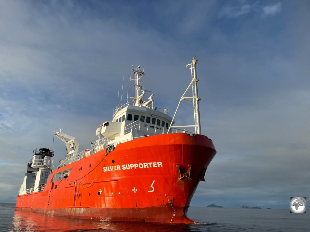 The MV Silver Supporter is the dedicated supply and passenger ship for Pitcairn Islands.