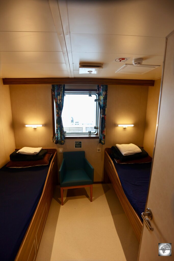 My cabin on the MV Silver Supporter, the Pitcairn Island supply ship.