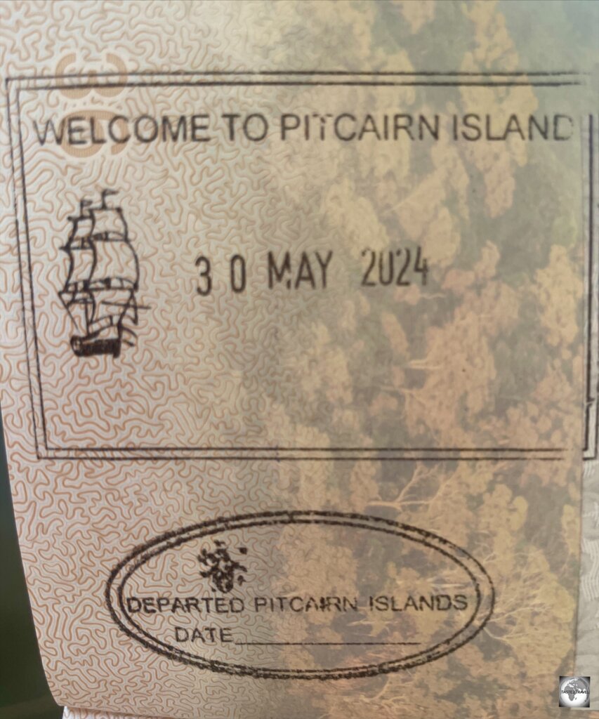 My Pitcairn Island passport stamps - one of the world's rarest passport stamps.