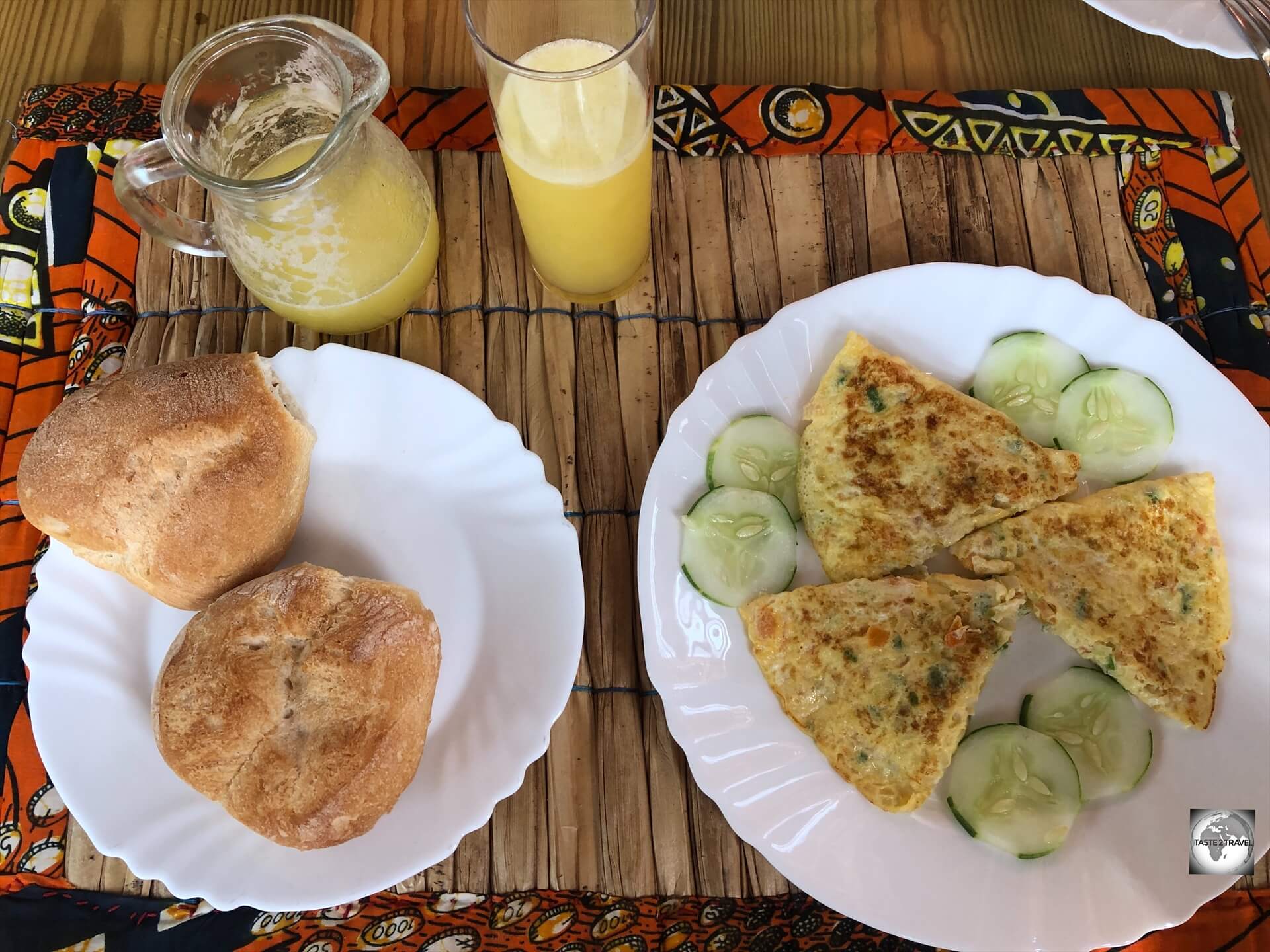 All meals at Residencial Brigada, including this delicious breakfast, are prepared by Carlos' wife. 